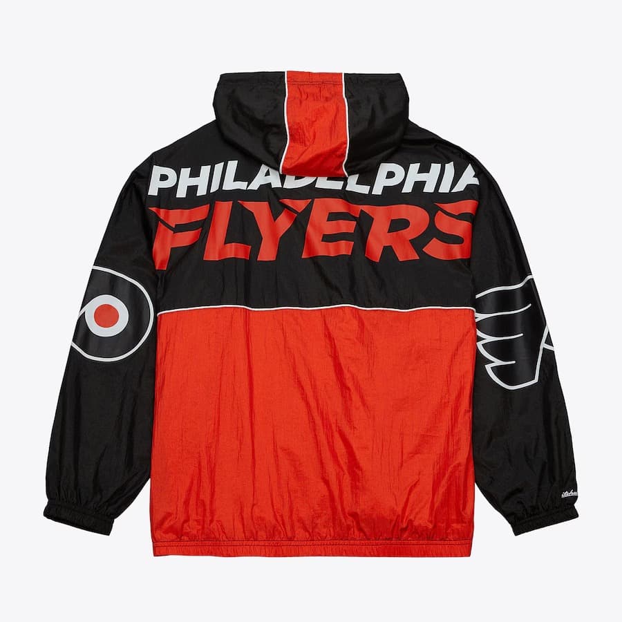 Анорак Mitchell & Ness Black Philadelphia Flyers Team 2.0 Anorak Quarter-Zip Windbreaker Jacket