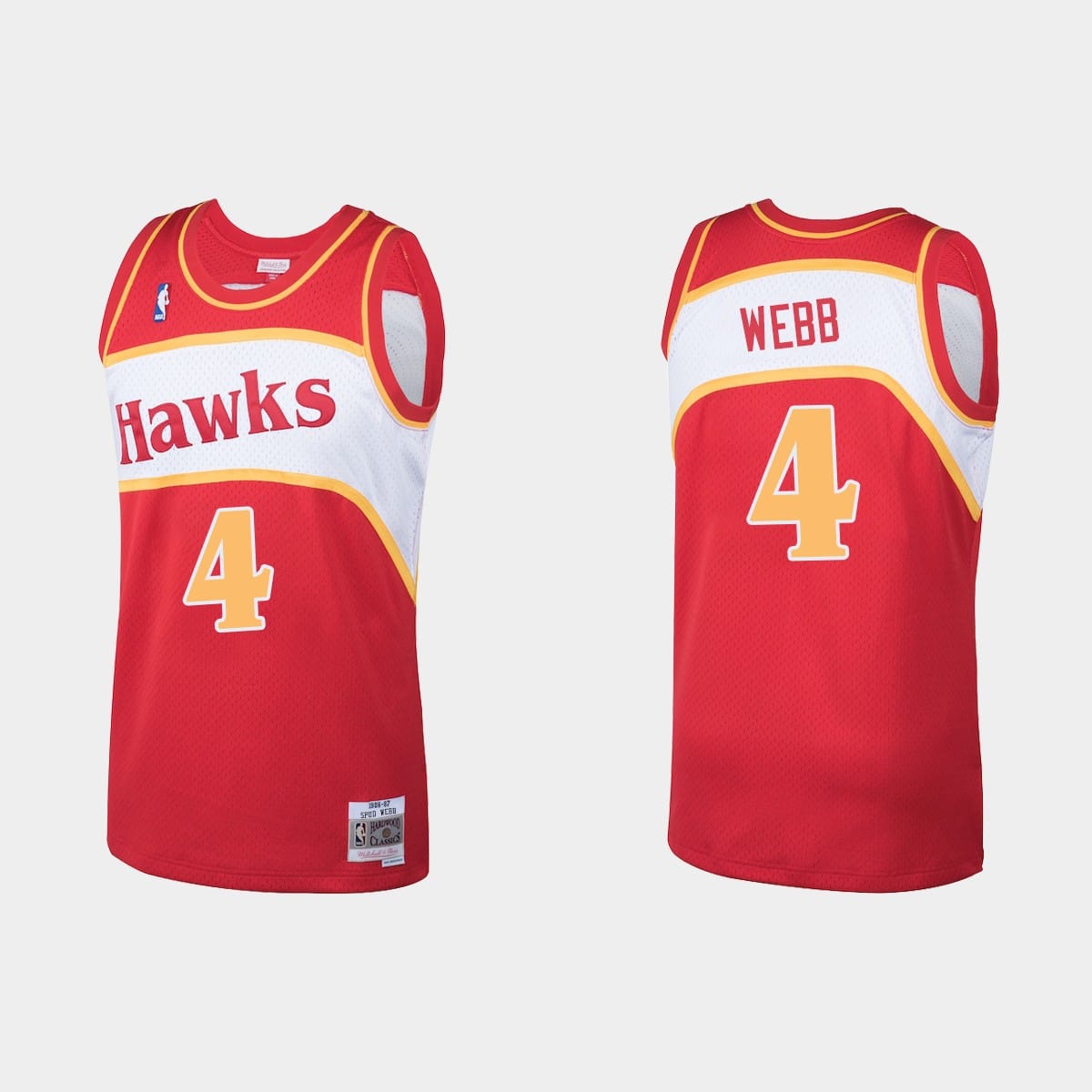 Баскетбольная джерси Atlanta Hawks #4 Spud Webb Hardwood Classics Red Jersey