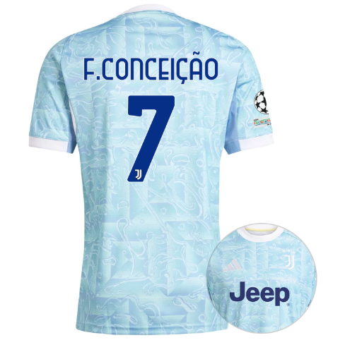 Детское футбольное джерси JUVENTUS away jersey 25/26 F. CONCEIÇÃO 7