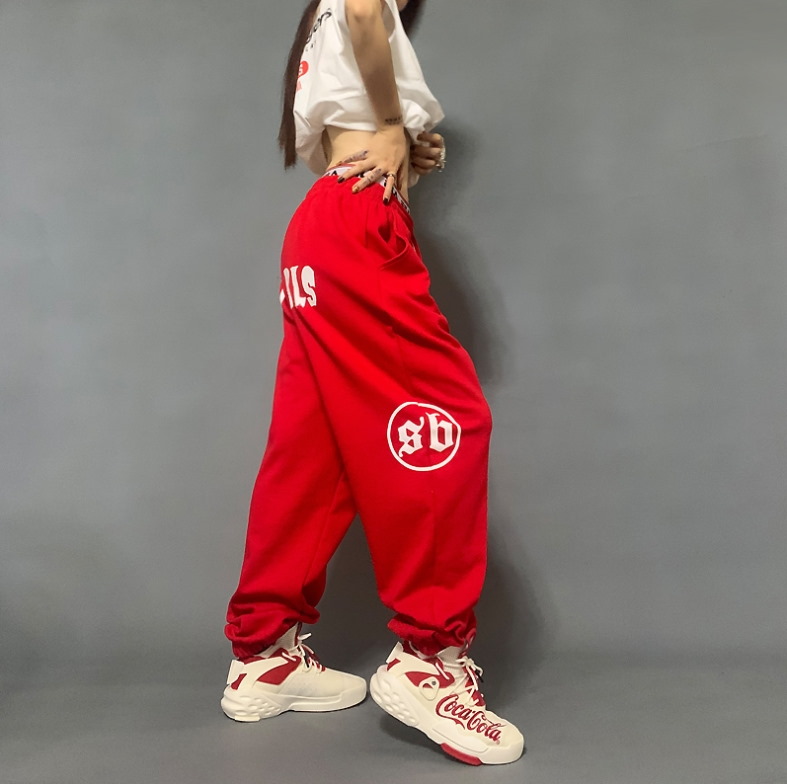 2021-Bulegirls-Hip-hop-Style-Sweatpants-White-Red-8