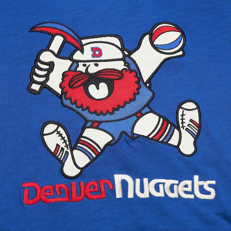 Худи Mitchell & Ness Royal Denver Nuggets Legendary Slub Vintage Logo Pullover Hoodie