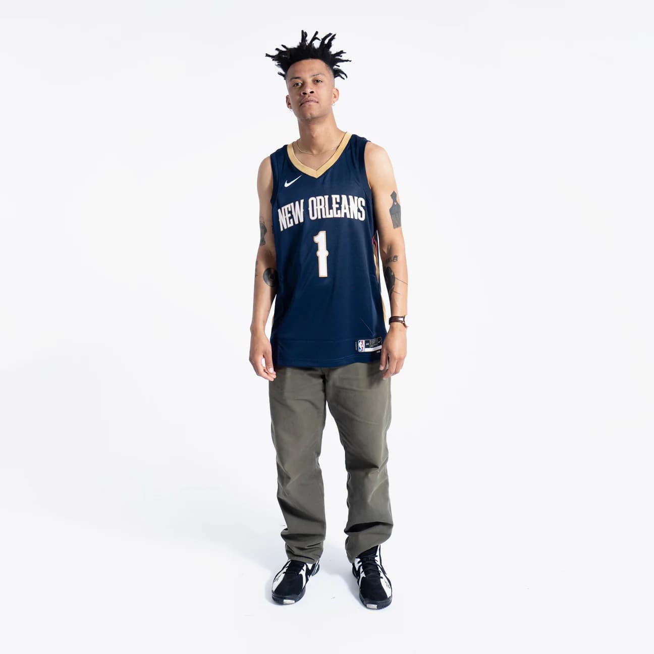 Баскетбольная джерси 2023-24 New Orleans Pelicans Zion Williamson #1 Swingman Icon Edition Navy Jersey
