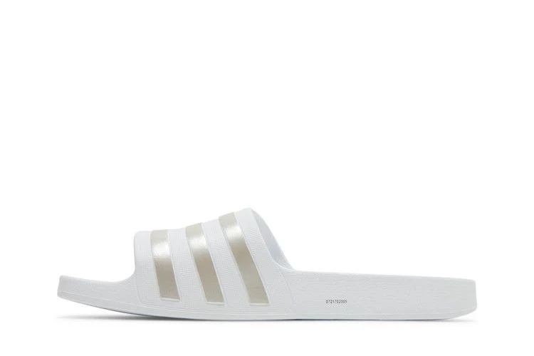 Adidas Adilette Aqua Slides 'White Platinum Metallic'