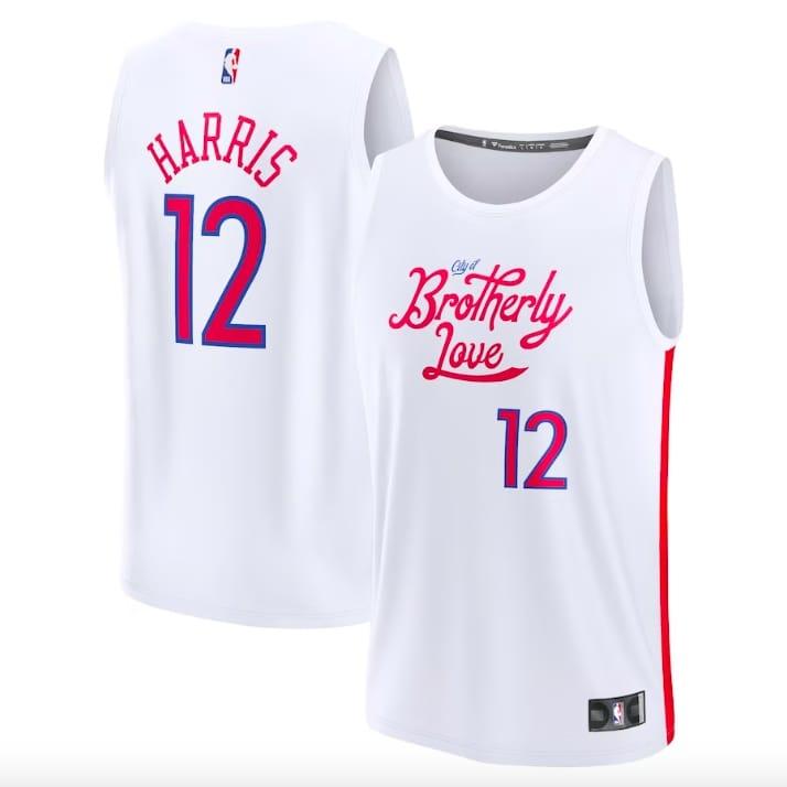 Баскетбольная джерси 2022-23 Philadelphia 76ers #12 Tobias Harris Fastbreak City White Jersey