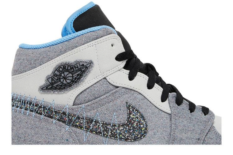Кроссовки Air Jordan 1 Mid 'Crater Grey University Blue'