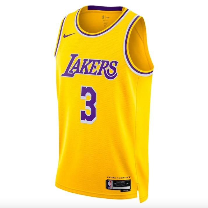 Баскетбольная джерси 2022-23 LA Lakers #3 Anthony Davis Swingman Icon Gold Jersey
