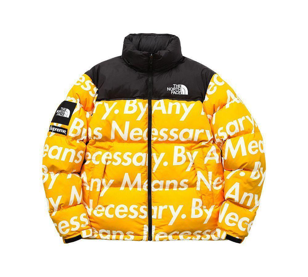 Куртка Supreme x The North Face By Any Means Nuptse Jacket Yellow