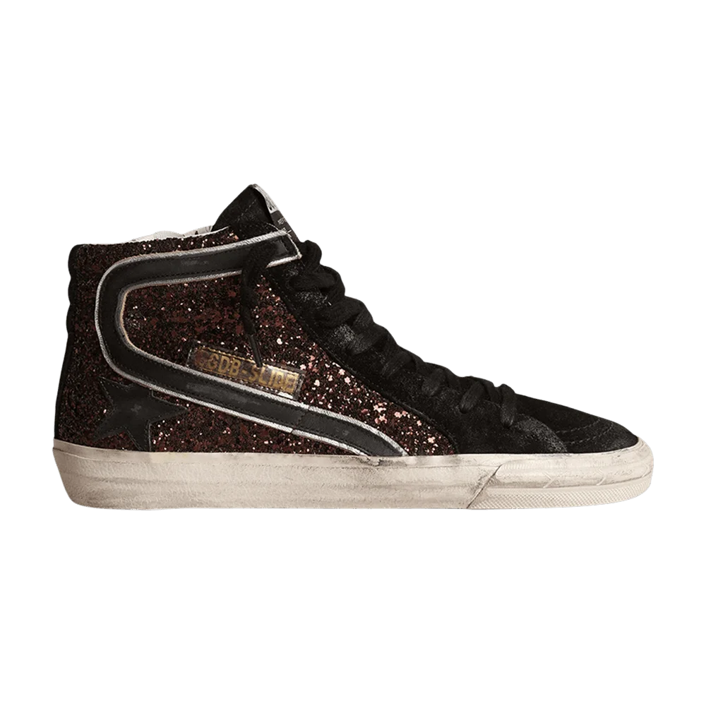 Кроссовки Golden Goose Wmns Slide Sneaker 'Coffee Brown Glitter'