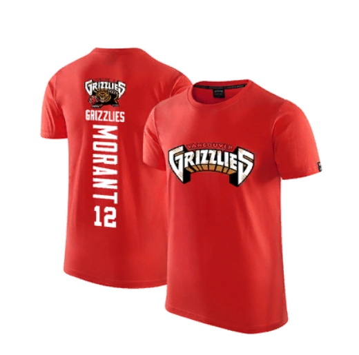 Футболка 2020 Grizzlies 12 Ja Morant Red T-shirt
