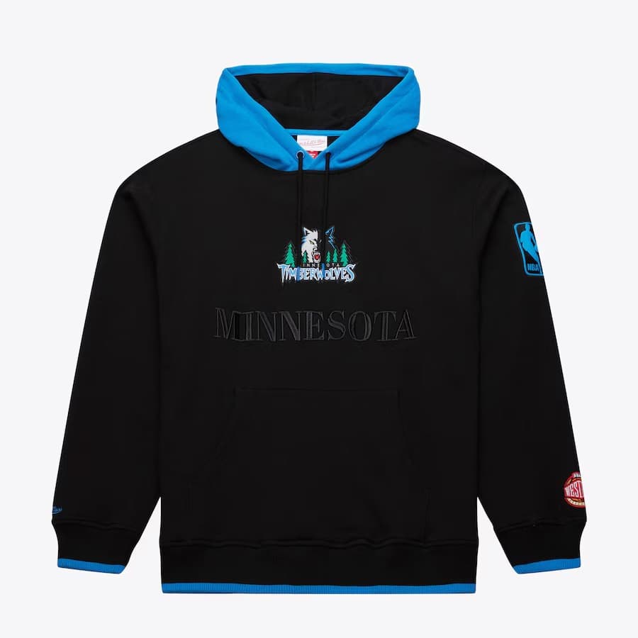 Худи Mitchell & Ness Black Minnesota Timberwolves Team OG 3.0 Vintage Fleece Pullover Hoodie