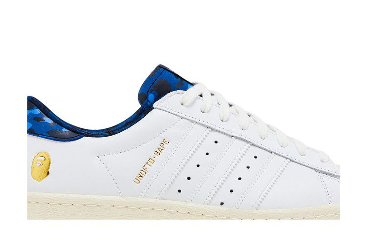 Кроссовки Undefeated x A Bathing Ape x adidas Superstars 80v 'White Blue'