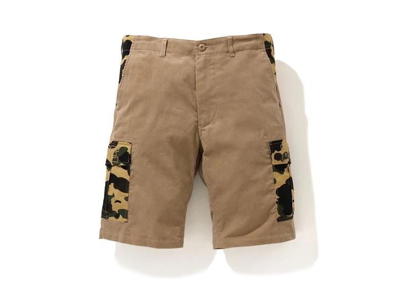 Спортивные шорты BAPE 1st Camo Corduroy Wide 6Pocket Shorts Beige
