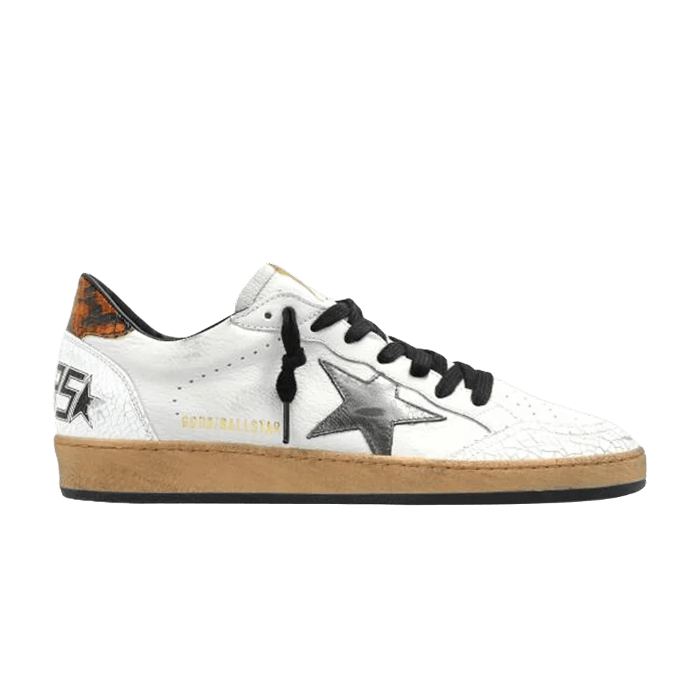 Krossovki-Golden-Goose-Ball-Star-White-Silver-Snakeskin