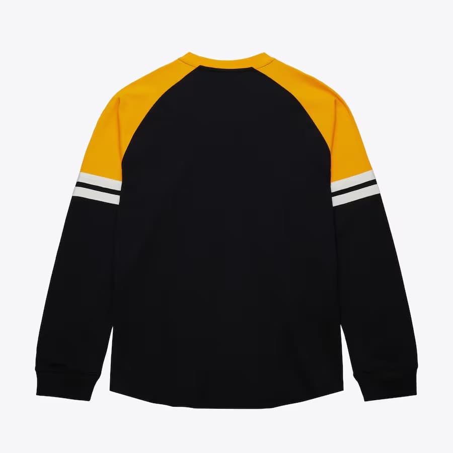 Лонгслив Mitchell & Ness Black Boston Bruins Thermal Henley Top