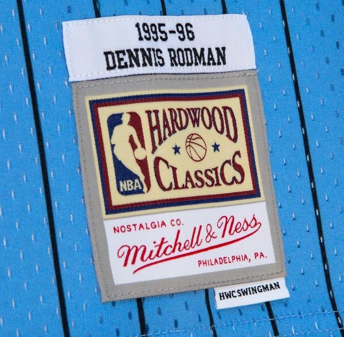 Баскетбольная джерси 1995-96 Chicago Bulls #91 Dennis Rodman Mitchell & Ness Fadeaway Black/Light Blue Jersey
