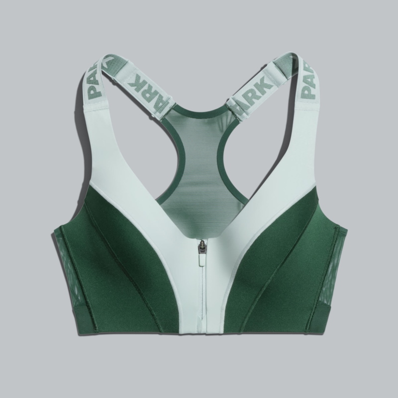 Спортивный топ adidas Ivy Park Medium Support Zip Bra Green Tint/Dark Green