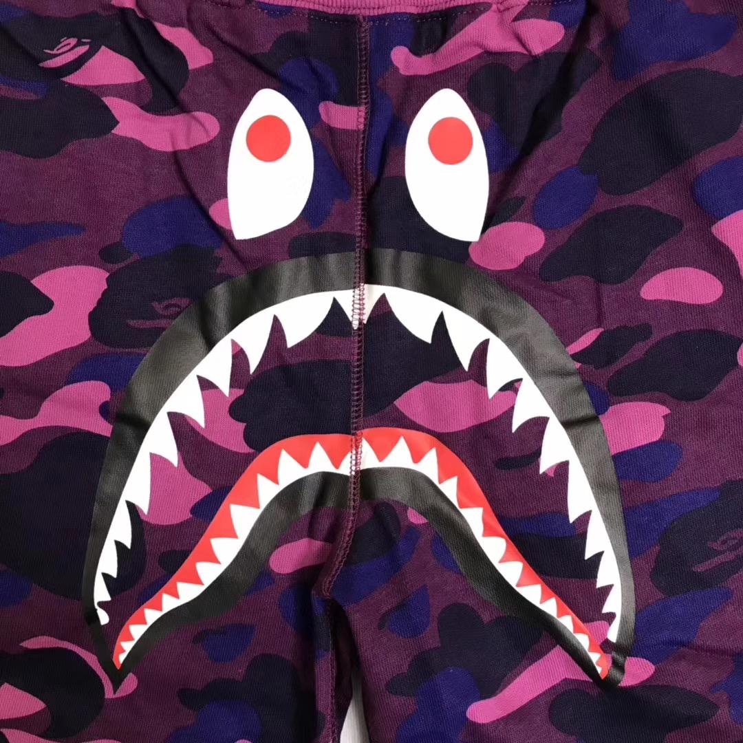 BAPE-Color-Camo-Shark-Sweat-Shorts-Purple-4