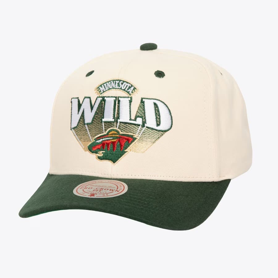 Бейсболка Mitchell & Ness Cream Minnesota Wild Horizon Pro Crown Snapback Hat