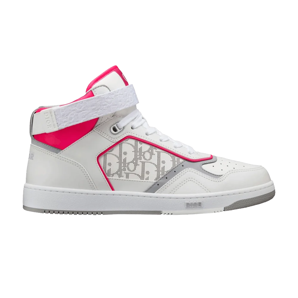 Krossovki-Dior-B27-High-Dior-Oblique-White-Neon-Pink