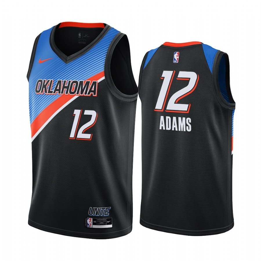 Баскетбольная джерси 2020-21 Oklahoma City Thunder #12 Steven Adams City Edition Black Swingman Jersey
