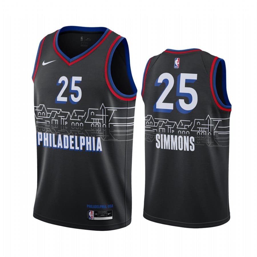 Баскетбольная джерси 2020-21 Philadelphia 76ers #25 Ben Simmons City Edition Black Swingman Jersey