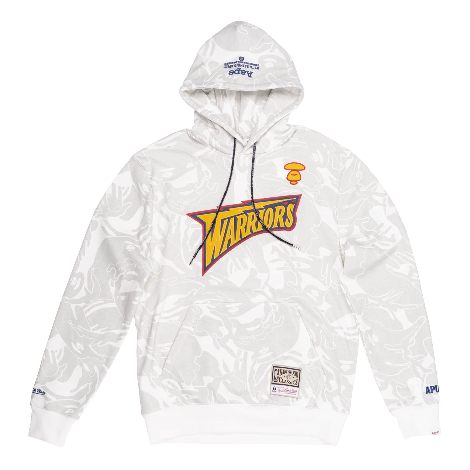 Худи Aape x Mitchell & Ness Golden State Warriors Hoodie White