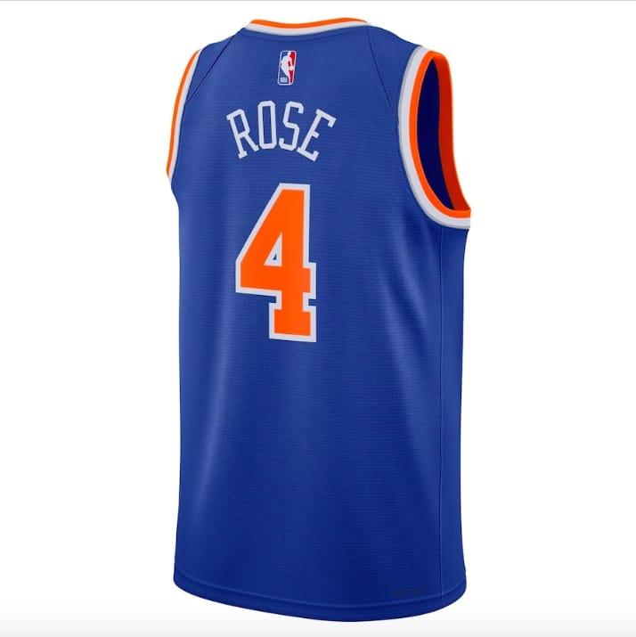 Баскетбольная джерси 2022-23 New York Knicks #4 Derrick Rose Swingman Icon Blue Jersey