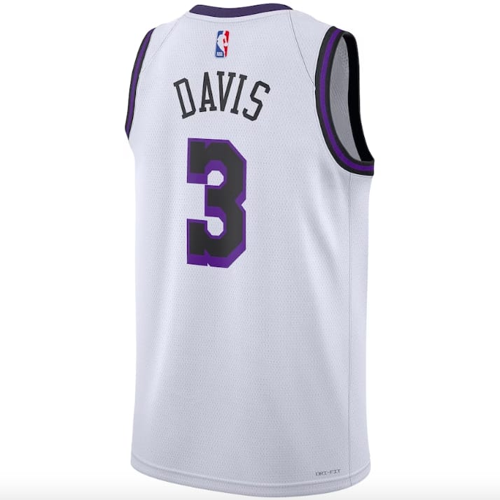 Баскетбольная джерси 2022-23 LA Lakers #3 Anthony Davis Swingman City White Jersey