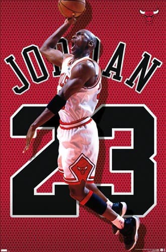 Настенный постер Michael Jordan Chicago Bulls Jersey NBA Wall Poster