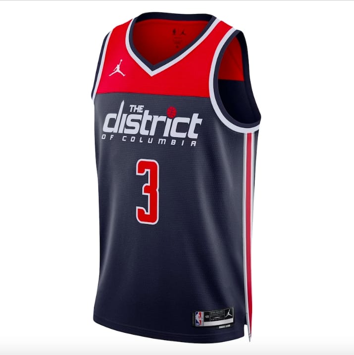Баскетбольная джерси 2022-23 Washington Wizards #3 Bradley Beal Swingman Statement Navy Jersey
