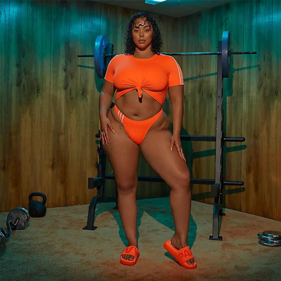 Спортивный купальник adidas Ivy Park Knot Swimsuit (Plus Size) Solar Orange