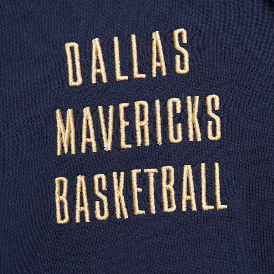 Худи Mitchell & Ness Navy Dallas Mavericks Team OG 2.0 Vintage Logo Fleece Pullover Hoodie