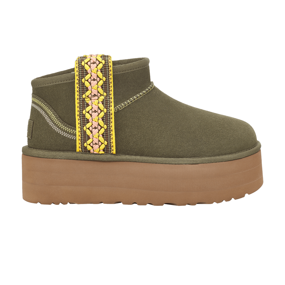 UGG Wmns Classic Ultra Mini Platform 'Braid - Burnt Olive'