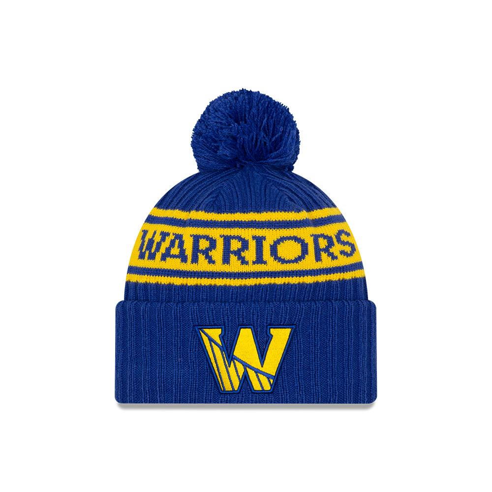 Шапка New Era Golden State Warriors 2021 Draft Edition Pom Knit NBA Beanie