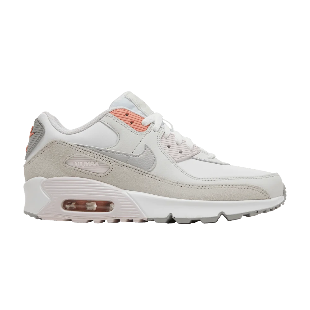 Krossovki-Nike-Air-Max-90-Leather-GS-White-Light-Violet