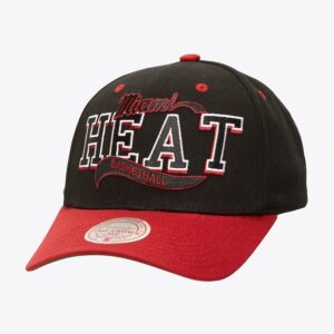 Mitchell-Ness-Black-Miami-Heat-Block-Sweep-Pro-Adjustable-Hat-300x300