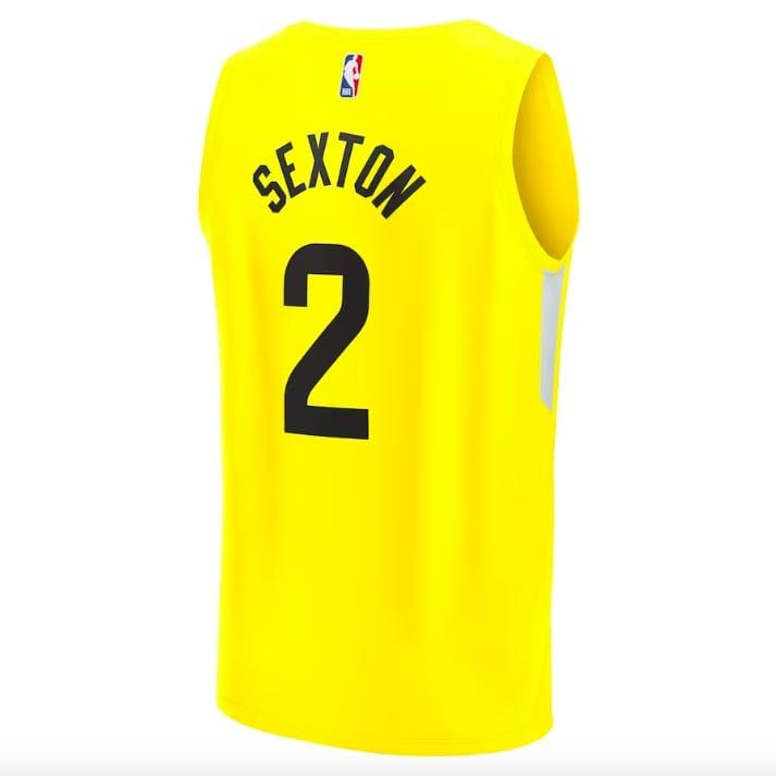 Баскетбольная джерси 2022-23 Utah Jazz #2 Collin Sexton Fast Break Icon Yellow Jersey