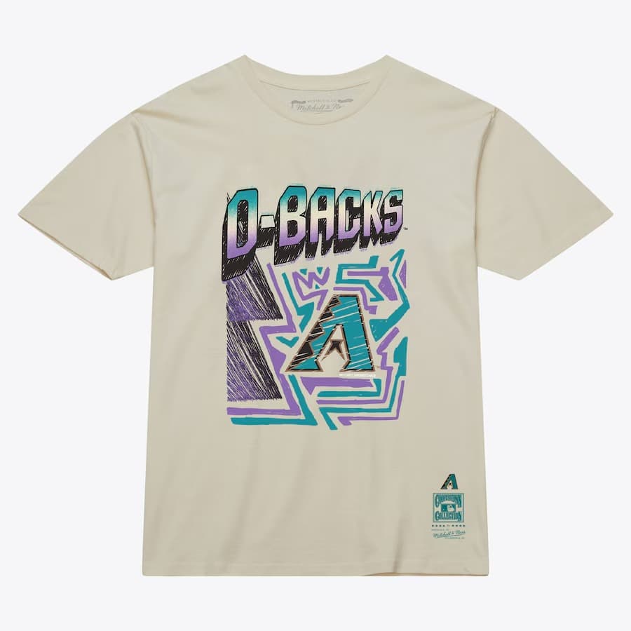 Футболка Mitchell & Ness Cream Arizona Diamondbacks Sidewalk Sketch T-Shirt
