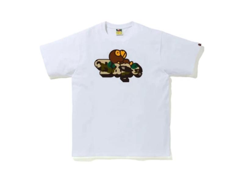 Футболка BAPE 1st Camo Milo on BAPE Tee White/Yellow