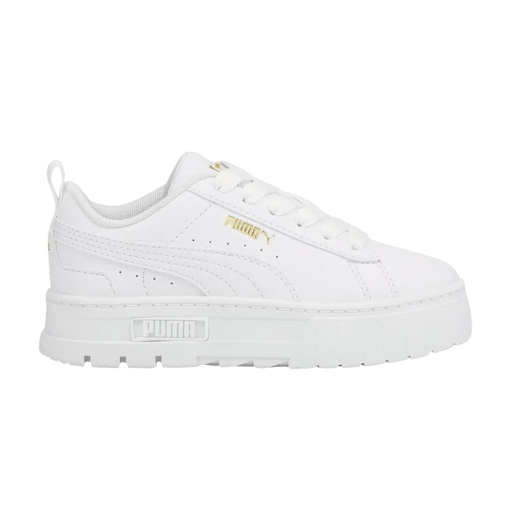 Кроссовки Puma Mayze Leather Little Kid 'White Team Gold'