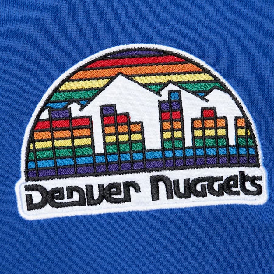 Худи Mitchell & Ness Royal Denver Nuggets Team OG 2.0 Vintage Logo Fleece Pullover Hoodie