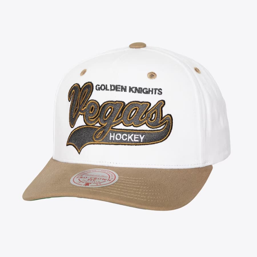 Бейсболка Mitchell & Ness White Vegas Golden Knights Tail Sweep Pro Snapback Hat