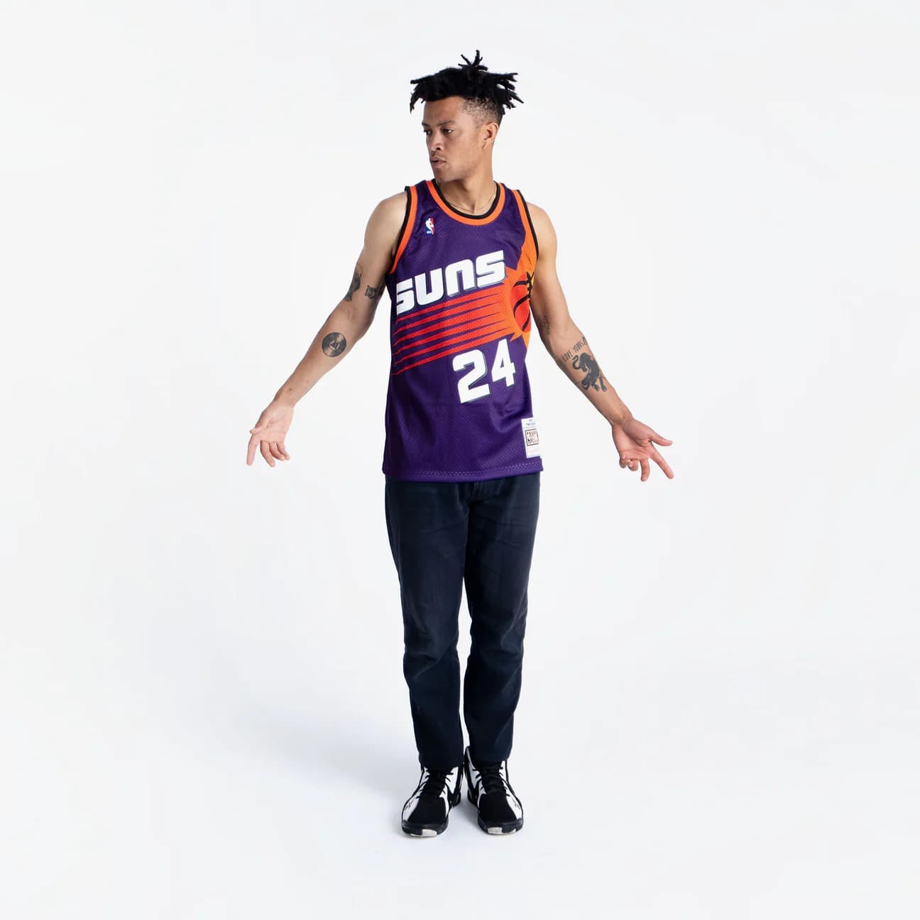 Баскетбольная джерси 1992-93 Phoenix Suns Tom Chambers #24 Swingman Hardwood Classics Purple Jersey