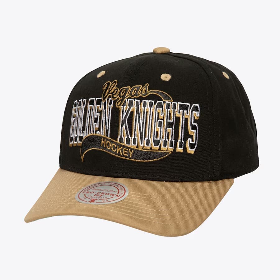 Бейсболка Mitchell & Ness Black Vegas Golden Knights Block Sweep Pro Adjustable Hat