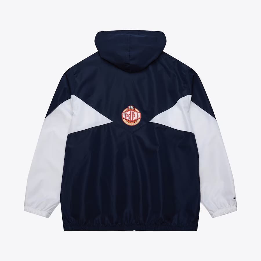 Анорак Mitchell & Ness Navy Golden State Warriors Vintage Logo Ultimate Lightweight Full-Zip Windbreaker Jacket