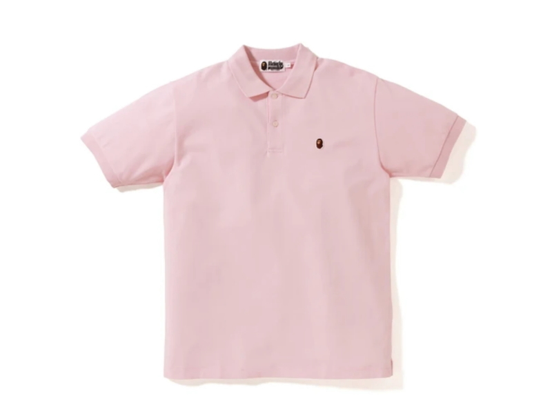 Поло BAPE Ape Head One Point Polo Pink