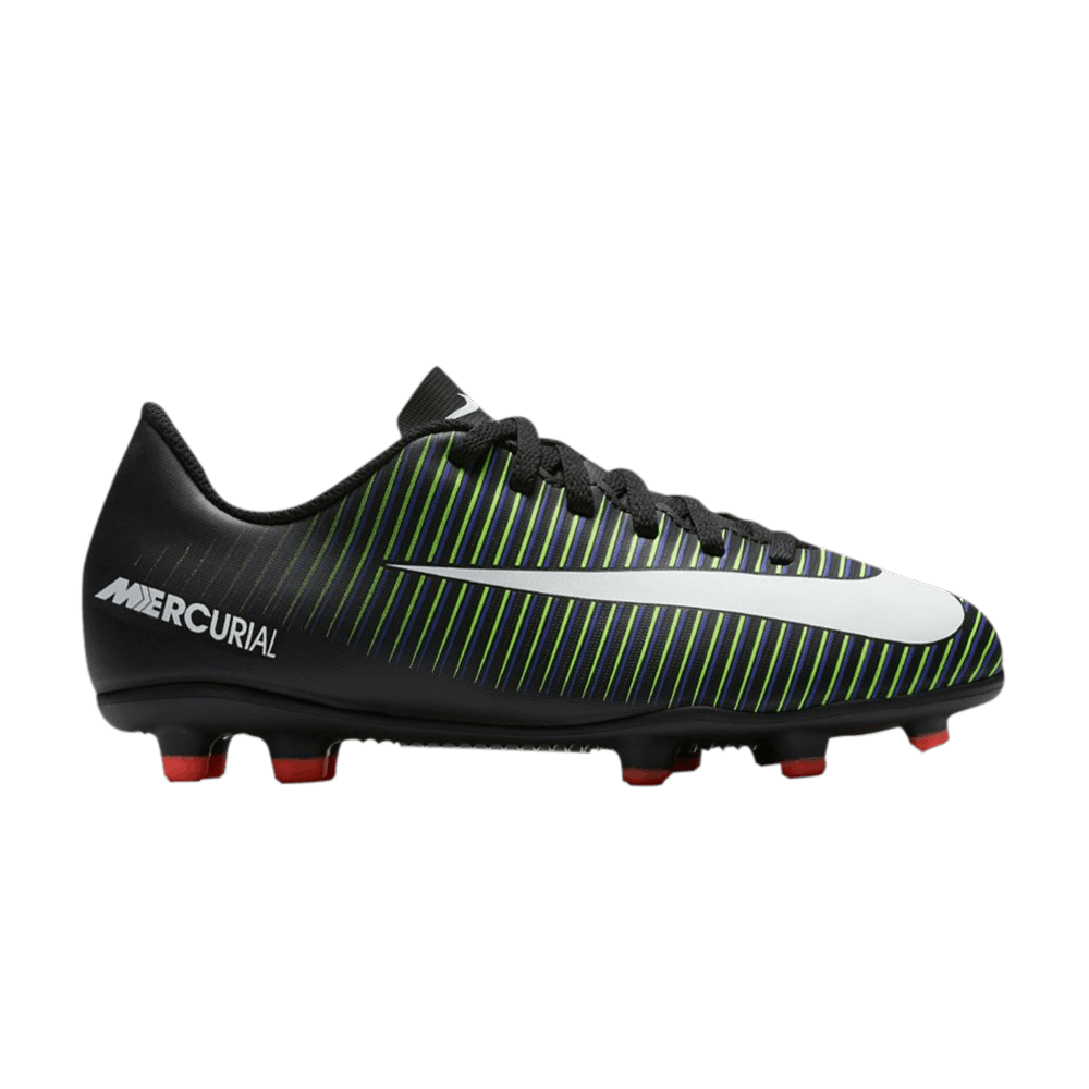 Кроссовки Nike Mercurial Vortex 3 FG GS 'Black Electric Green'