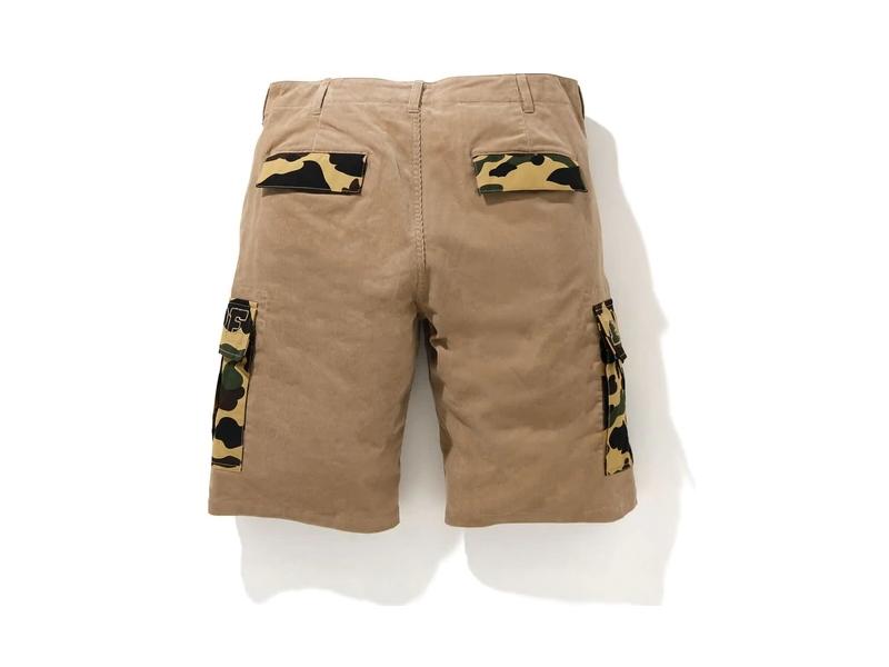 Спортивные шорты BAPE 1st Camo Corduroy Wide 6Pocket Shorts Beige