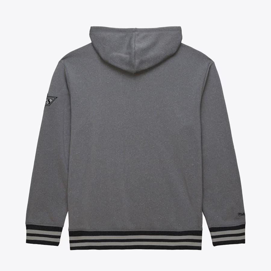 Худи Mitchell & Ness Gray Los Angeles Kings Snow Washed Vintage Logo Fleece Pullover Hoodie