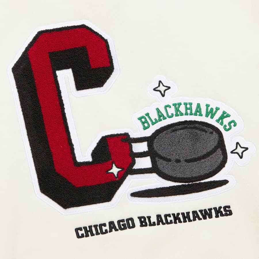 Худи Mitchell & Ness Cream Chicago Blackhawks Sswagger Fleece Pullover Hoodie